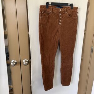 Gap Womens 12/31R Brown Corduroy High Rise Universal Legging Skinny Jeans‎ Pants